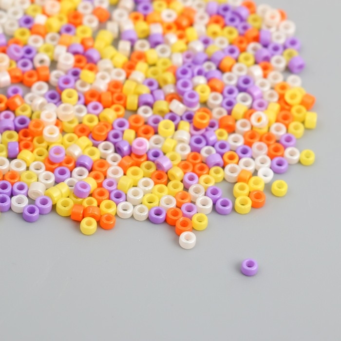 Бисер стекло  9/0  Бисер стекло  9/0 "Цилиндры. Меланж. Закат" глянец 450 гр