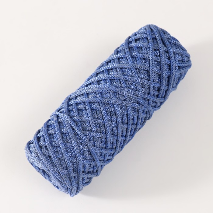 Шнур для вязания 35% хлопок,65% полипропилен 3 мм 85м/160±10 гр (Сине-серый/василёк) Шнур для вязания 35% хлопок,65% полипропилен 3 мм 85м/160±10 гр (Сине-серый/василёк)