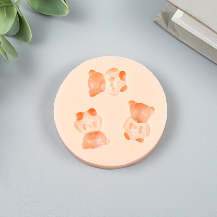 Молд силиконовый Молд силиконовый "Три мишки" 1,7х1,3 см