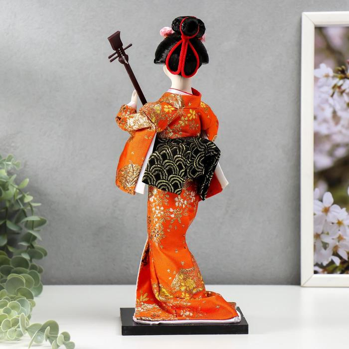 Кукла коллекционная Кукла коллекционная "Гейша с музыкальным инструментом" 32х12,5х12,5 см