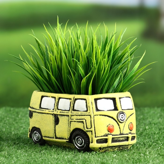 Горшок Горшок "Автобус" жёлтый, 13х7,5х6,4см