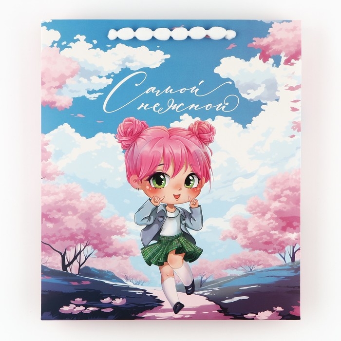 Пакет ламинированный вертикальный «Самой нежной», M 26 х 30 х 9 см