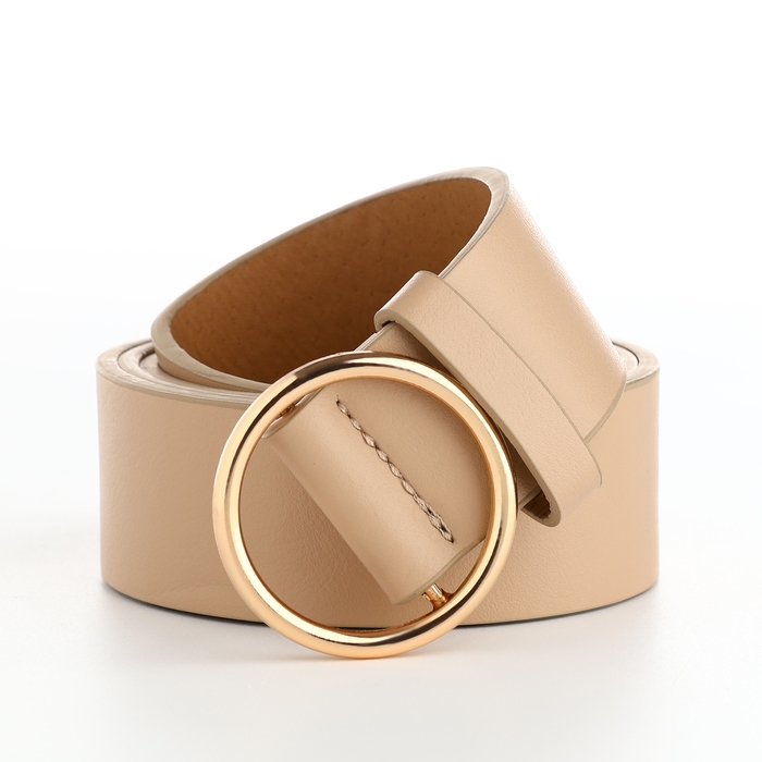 Ремень женский, ширина 3,5 см, цвет бежевый