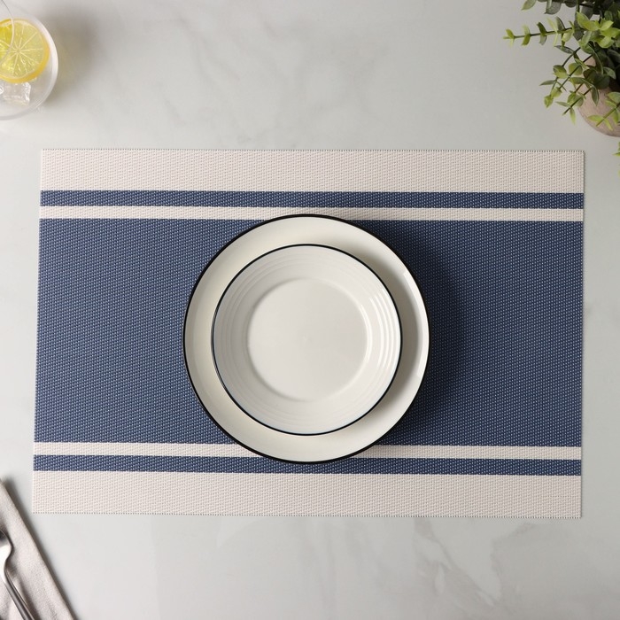 Салфетка сервировочная на стол «Дорога», 45×30 см, цвет синий