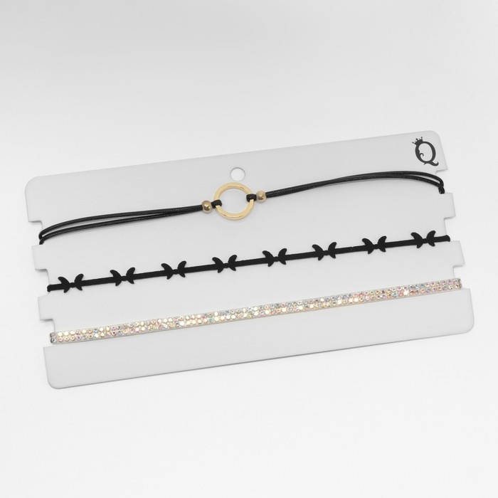 Чокер «Трио» бабочки (набор 3 шт.), цвет чёрно-золотой, 34 см Чокер «Трио» бабочки (набор 3 шт.), цвет чёрно-золотой, 34 см