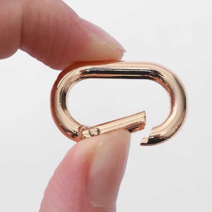 Овал-карабин, 31 × 20 мм / 23 × 12 мм, толщина - 4 мм, 5 шт, цвет золотой Овал-карабин, 31 × 20 мм / 23 × 12 мм, толщина - 4 мм, 5 шт, цвет золотой