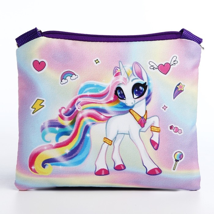 Сумка детская для девочки Сумка детская для девочки "Аниме" на молнии, цвет фиолетовый