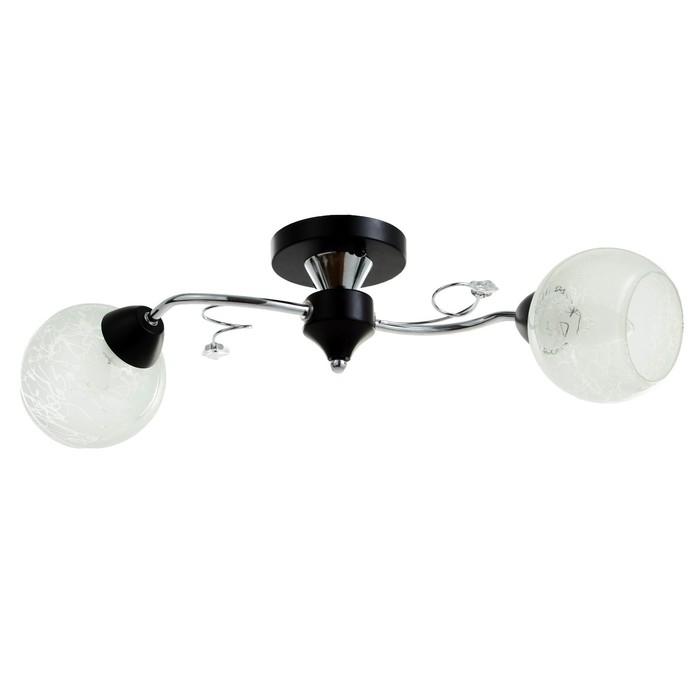 Люстра Люстра "Авиталь" 2хЕ27 40Вт чёрно-хромовый 53х20х23 см BayerLux