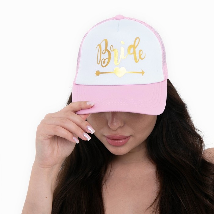 Кепка для девичника Bride, цвет розовый, карнавальный аксессуар Кепка для девичника Bride, цвет розовый, карнавальный аксессуар