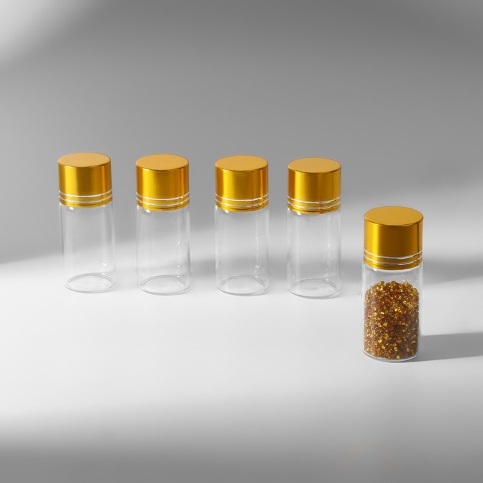 Баночки для хранения бисера, d = 2,2 × 5 см, 5 шт Баночки для хранения бисера, d = 2,2 × 5 см, 5 шт