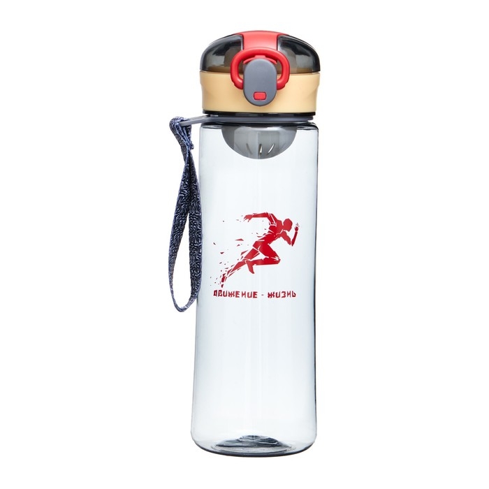 Бутылка для воды, 500 мл,  Бутылка для воды, 500 мл, "Движение - жизнь", с поильником