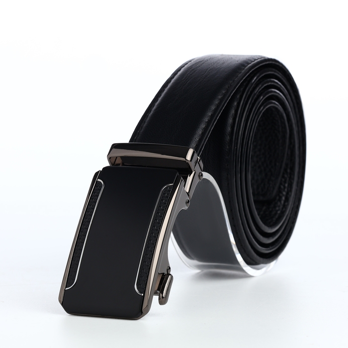 Ремень мужской, ширина 3,5 см, пряжка автомат, цвет чёрный Ремень мужской, ширина 3,5 см, пряжка автомат, цвет чёрный