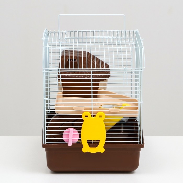 Клетка для грызунов Клетка для грызунов "Пижон", двухэтажная с наполнением 31 х 24 х 29 см, коричневая