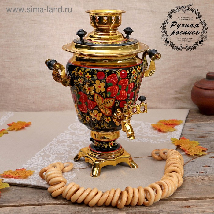 Самовар «Хохлома», рюмка, 3 л, электрический Самовар «Хохлома», рюмка, 3 л, электрический