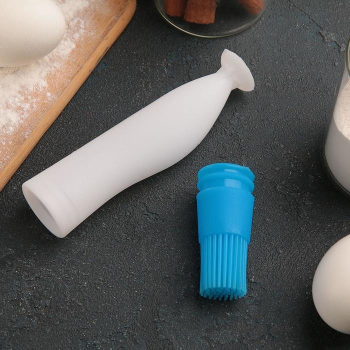 Кисть с резервуаром для масла и присоской Доляна «Фобос», силикон, 17 см, цвет МИКС Кисть с резервуаром для масла и присоской Доляна «Фобос», силикон, 17 см, цвет МИКС