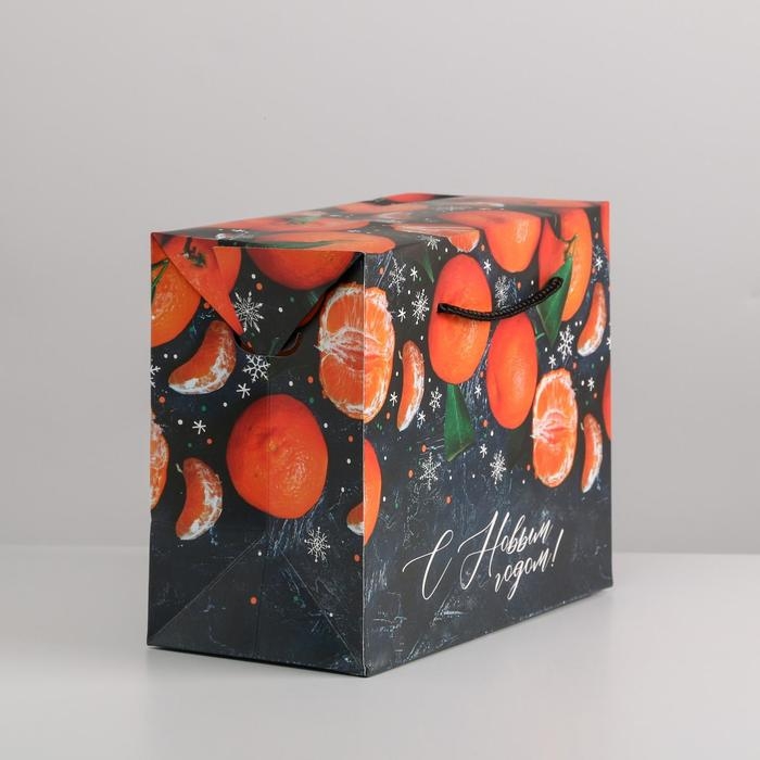 Пакет-коробка «Мандарины», 23 х 18 х 11 см Пакет-коробка «Мандарины», 23 х 18 х 11 см