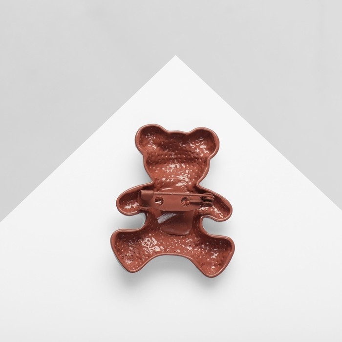 Брошь «Мишка» зебра, цвет коричнево-белый Брошь «Мишка» зебра, цвет коричнево-белый