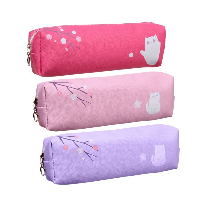 Пенал школьный на молнии Пенал школьный на молнии "Котик", МИКС