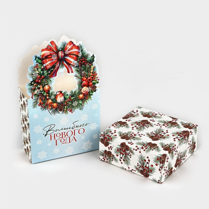 Коробка новогодняя складная «Волшебного Нового года» 12.3 х 21 х 5.3 см, Новый год Коробка новогодняя складная «Волшебного Нового года» 12.3 х 21 х 5.3 см, Новый год