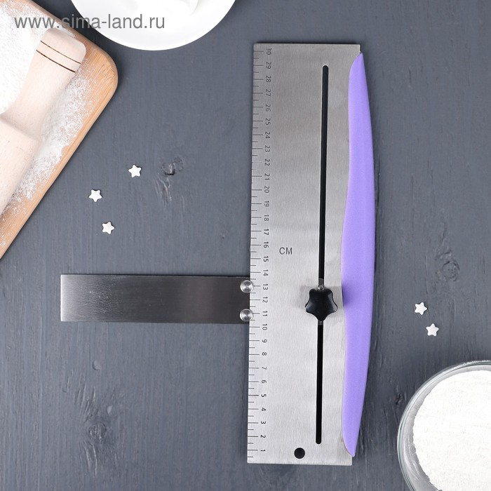 Шпатель кондитерский с размерной линейкой KONFINETTA, 2 части, 31×23×3 см, цвет фиолетовый Шпатель кондитерский с размерной линейкой KONFINETTA, 2 части, 31×23×3 см, цвет фиолетовый