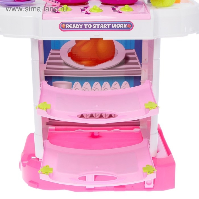 Игровой модуль в чемодане на колёсиках 3 в 1: плита, кухня, чемодан, 43 предмета Игровой модуль в чемодане на колёсиках 3 в 1: плита, кухня, чемодан, 43 предмета