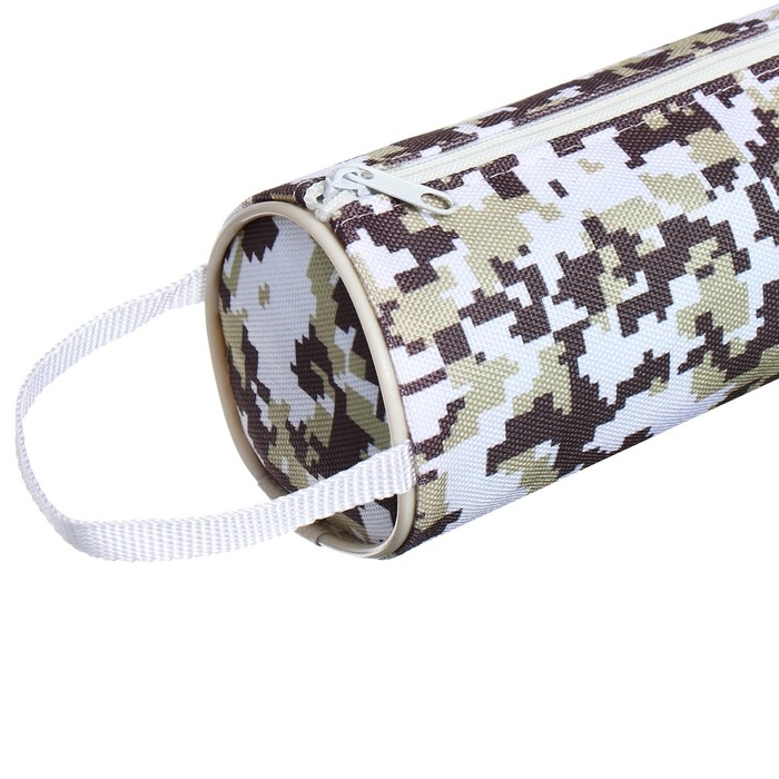 Пенал-тубус школьный на молнии Пенал-тубус школьный на молнии "Миллитари" Calligrata, коричнево-белый