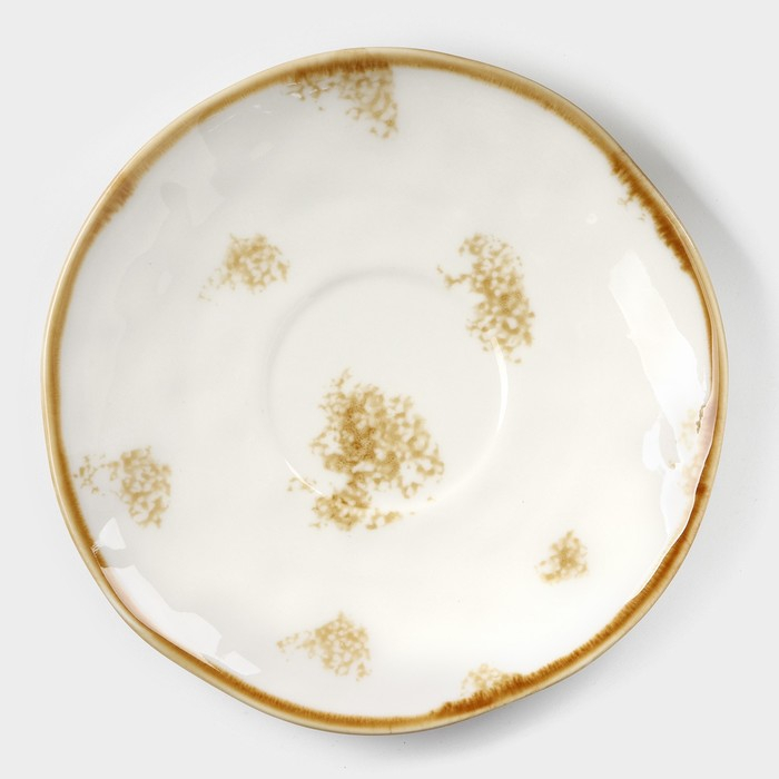 Чайная пара фарфоровая Доляна Organic Gold, 2 предмета: чашка 230 мл, блюдце d=16 см, цвет белый Чайная пара фарфоровая Доляна Organic Gold, 2 предмета: чашка 230 мл, блюдце d=16 см, цвет белый