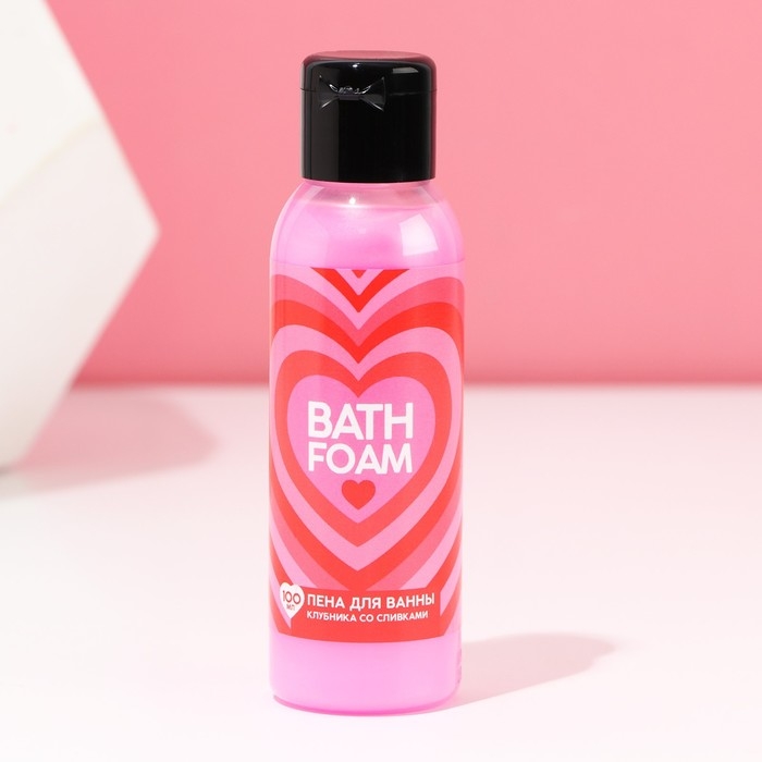 Пена для ванны Bath foam, 100 мл, аромат клубники со сливками, ЧИСТОЕ СЧАСТЬЕ Пена для ванны Bath foam, 100 мл, аромат клубники со сливками, ЧИСТОЕ СЧАСТЬЕ