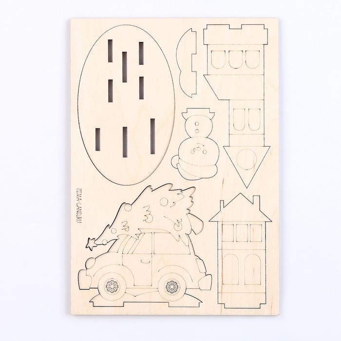 Заготовки для творчества. Роспись по дереву «Новый год! Машинка» Заготовки для творчества. Роспись по дереву «Новый год! Машинка»