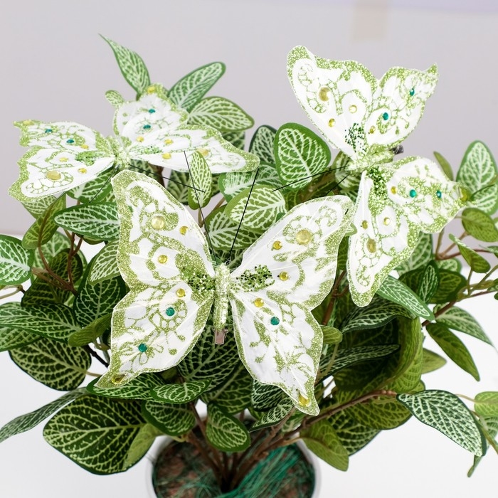 Декор на прищепке Декор на прищепке "Бабочка", зеленый, 13 см