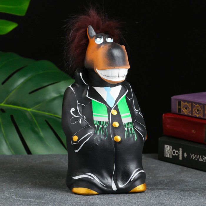 Копилка Копилка "Конь в пальто" 10х11х22см, черный