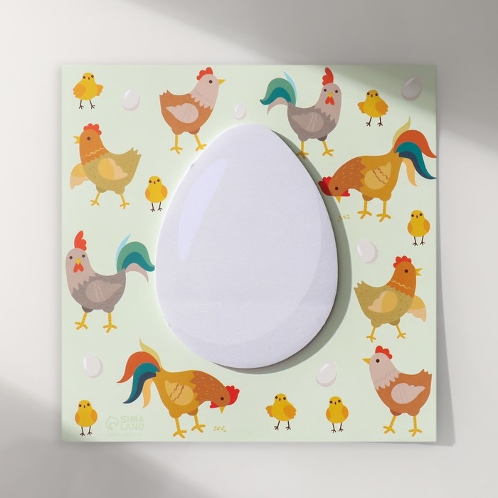 Магнит с блоком для записей Магнит с блоком для записей "Курица или яйцо?" 12,5х12,5 см