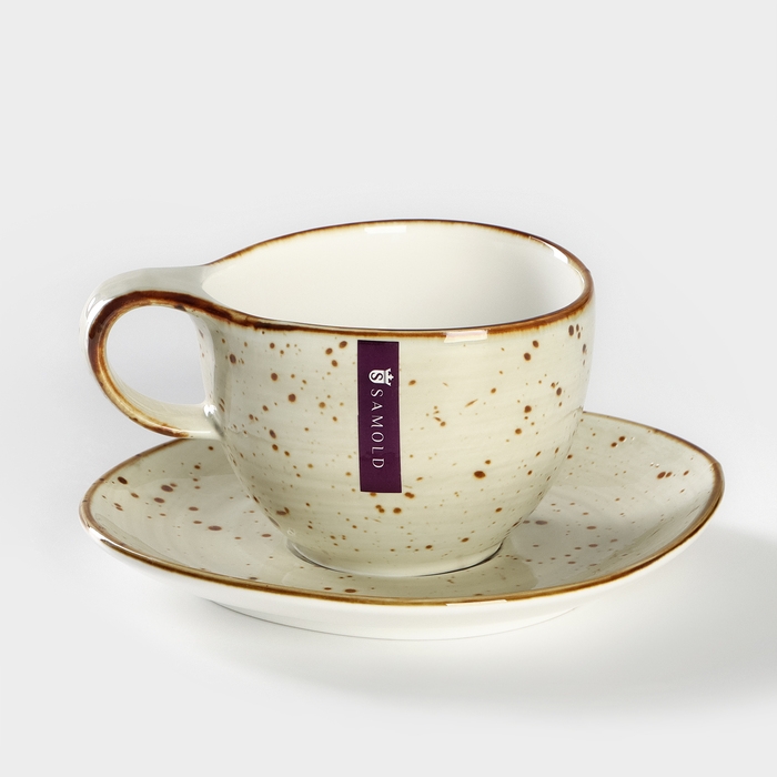 Чайная пара фарфоровая Samold «Хорека Графит», 250 мл, 12х9х7 см, 2 предмета Чайная пара фарфоровая Samold «Хорека Графит», 250 мл, 12х9х7 см, 2 предмета