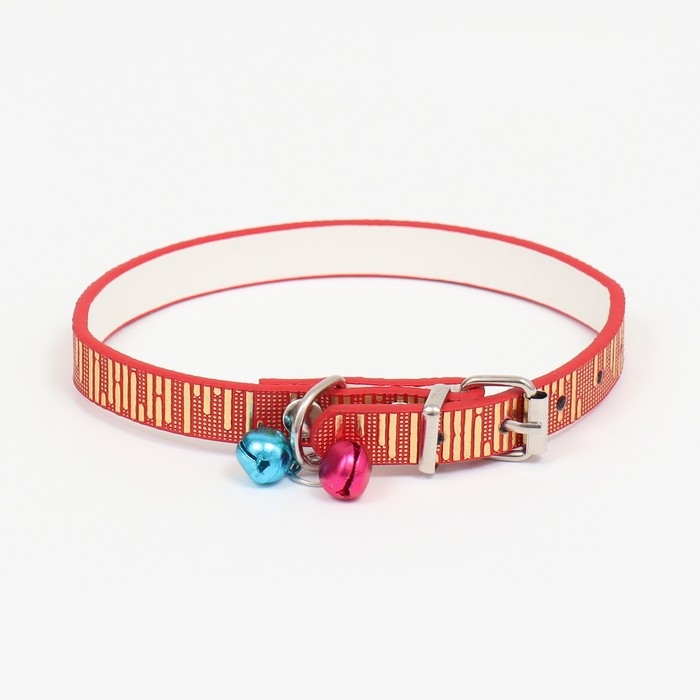Ошейник Ошейник "Блестящая полоса", искусственная кожа, 31 х 1 см, микс цветов