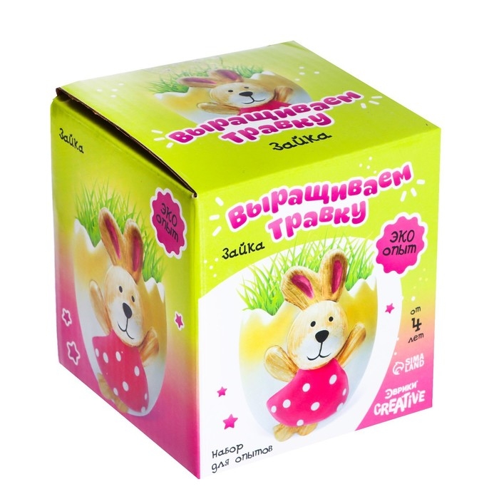 Набор для опытов «Выращиваем травку», зайка Набор для опытов «Выращиваем травку», зайка