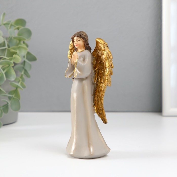 Сувенир полистоун Сувенир полистоун "Ангельская девушка с золотыми крыльями" МИКС 4,5х8х15,5 см