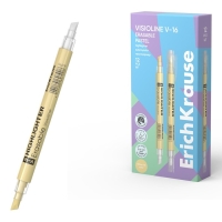 Двухсторонний маркер текстовыделитель ErichKrause Visioline V-16 Erasable Pastel, 4 мм, жёлтый