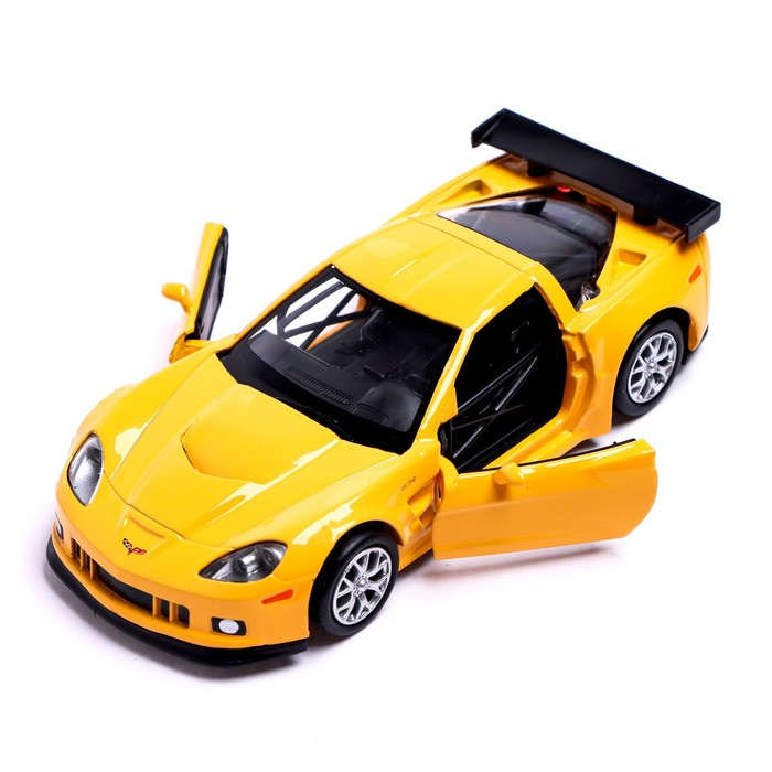Машина металлическая CHEVROLET CORVETTE C6-R, 1:32, открываются двери, инерция, цвет жёлтый Машина металлическая CHEVROLET CORVETTE C6-R, 1:32, открываются двери, инерция, цвет жёлтый
