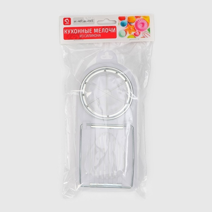 Яйцерезка с двумя видами нарезки Доляна, 19×8×2 см, цвет МИКС Яйцерезка с двумя видами нарезки Доляна, 19×8×2 см, цвет МИКС