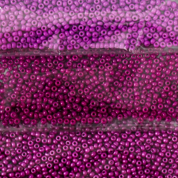 Бисер круглый 12/0  Бисер круглый 12/0 "Пурпурная дымка" 6 цветов х 10 гр 20х8 см