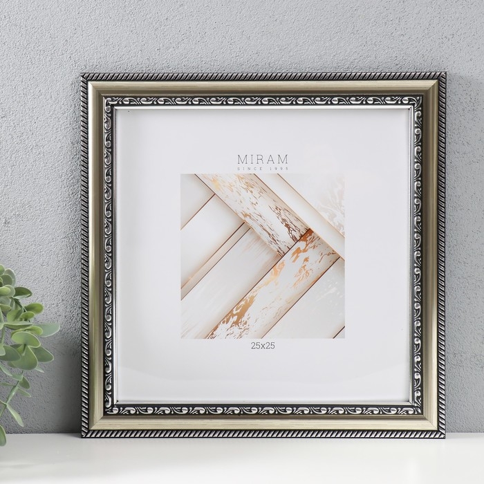 Фоторамка пластик Фоторамка пластик "Gallery" 25х25 см серебро (пластиковый экран)