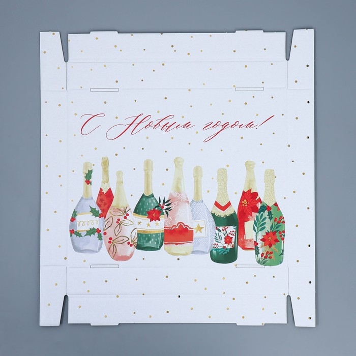 Коробка подарочная новогодняя складная «Шампанское», 31,2 х 25,6 х 16,1 см, Новый год Коробка подарочная новогодняя складная «Шампанское», 31,2 х 25,6 х 16,1 см, Новый год