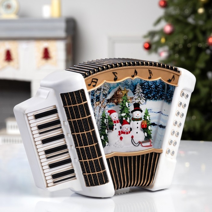 Фигура светодиодная «Семья снеговиков», 18.5х6.3х23 см, музыка, батарейки ААх3 (не в комплекте), USB, свечение тёплое белое Фигура светодиодная «Семья снеговиков», 18.5х6.3х23 см, музыка, батарейки ААх3 (не в комплекте), USB, свечение тёплое белое