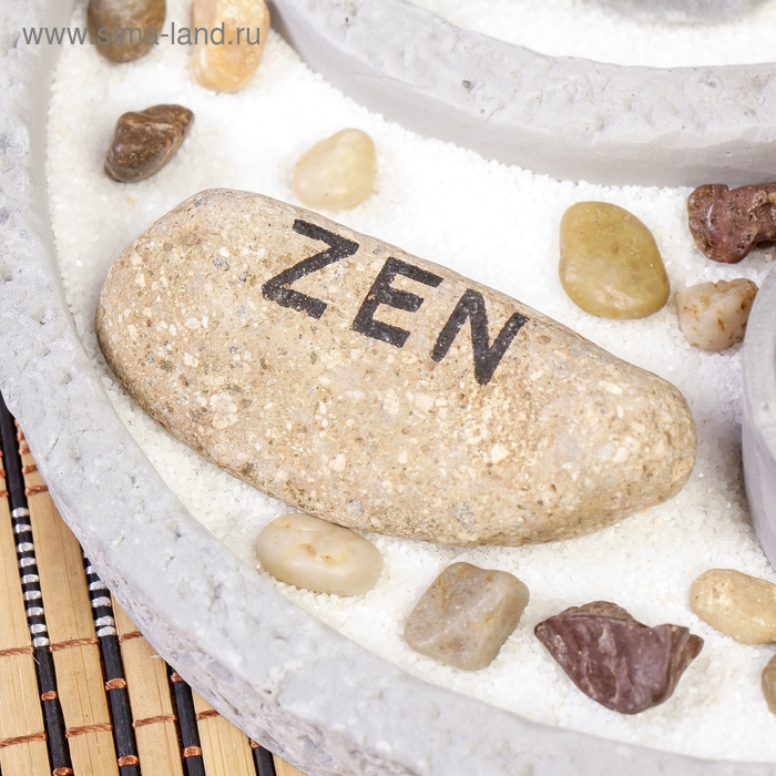 Сад камней Дзен  Сад камней Дзен "Будда в саду" серый, песок белый + свеча + камни 13х19х19 см