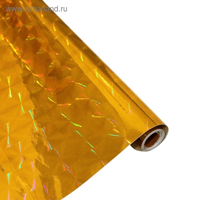 Пленка самоклеящаяся  Пленка самоклеящаяся "Жатка", голография, золотая, 0.45 х 3 м, 3 мкм,