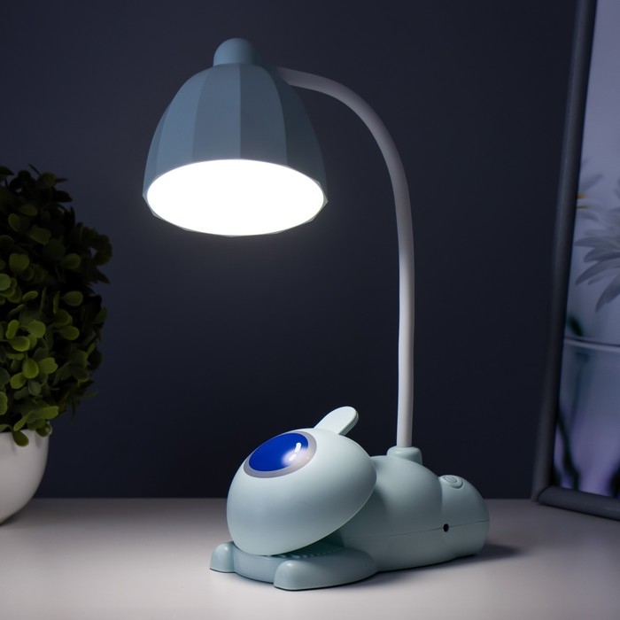 Настольная лампа "Робот" LED 5Вт USB АКБ лазурный 11,8х7,8х31 см RISALUX