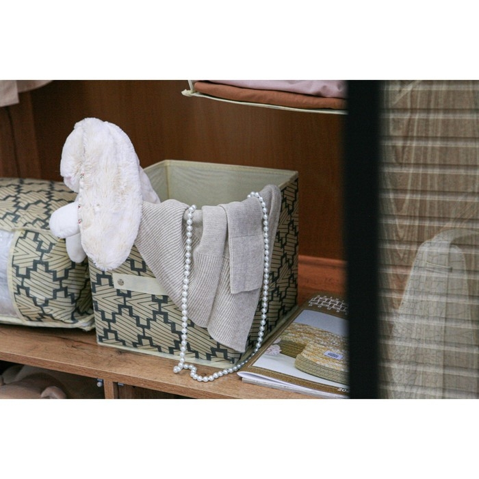 Короб стеллажный для хранения Доляна «Гэтс», 25×25×25 см, цвет бежевый Короб стеллажный для хранения Доляна «Гэтс», 25×25×25 см, цвет бежевый