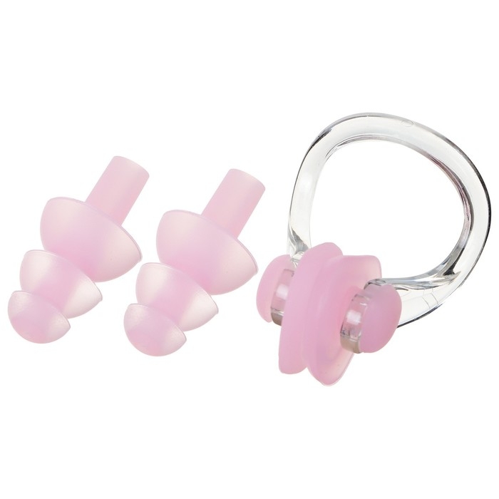 Набор для плавания ONLYTOP «Русалка»: зажим для носа, беруши, цвет розовый Набор для плавания ONLYTOP «Русалка»: зажим для носа, беруши, цвет розовый