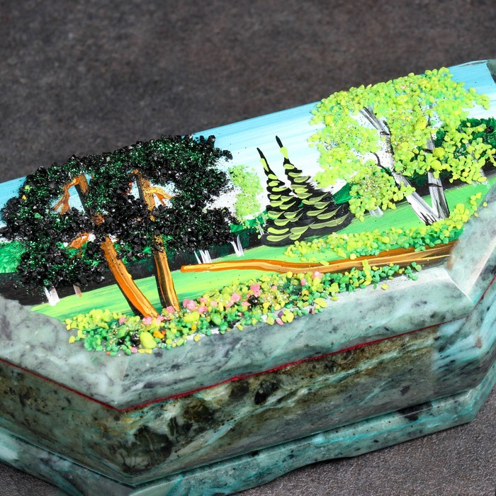 Ларец Ларец "Лето", 17х7х6, каменная крошка, змеевик