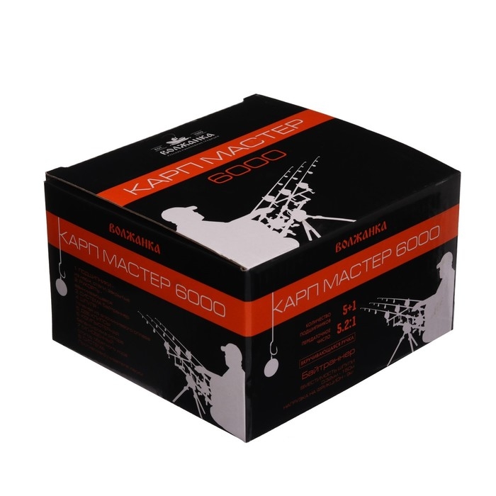 Катушка б/ин с бейтранером  Катушка б/ин с бейтранером "Волжанка" Карп Мастер 6000, 5+1 подшиник, 5.2:1